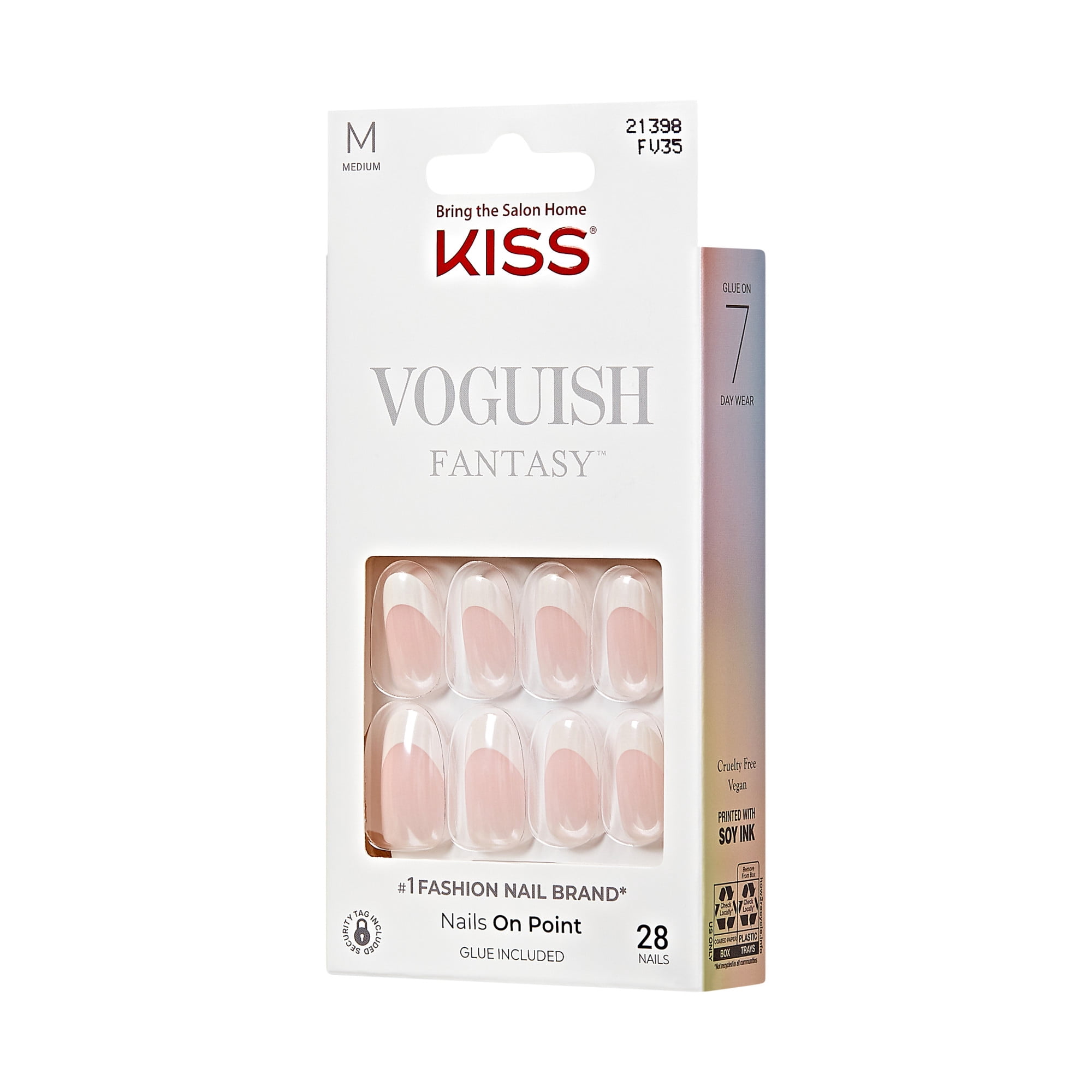 KISS Voguish Fantasy - Chaleur Dorée, Blanc, Ovale, Moyen