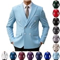 thumbnail image 4 of Men's Solid Color Blazer Long Sleeved Lapel Pocket Lightweight Suits Business Casual Buttons Suit Jackets Beige XXL, 4 of 4