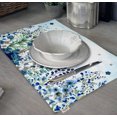 thumbnail image 3 of Vargottam Napperons - Napperon pour Table à Manger, Ensemble de 4 - Serviette en Coton Imprimée et Réversible - Napperons d'Intérieur pour Table de Maison et de Cuisine - Fleurs Aquarelle (Bleu), 3 of 5
