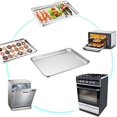 thumbnail image 4 of QJUHUNG Small Toaster Oven Tray with Cooling Rack Stainless Steel Small Toaster Oven Baking Pan and Cookie Sheet for Baking Rectangle Mirror Finish  Thick & Sturdy, 4 of 5