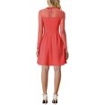 thumbnail image 3 of INSPIRE CHIC Robe Patineuse de Fête pour Femme en Maille Transparente à Manches Transparentes avec Cœurs TG Rouge Melon D\'eau, 3 of 6