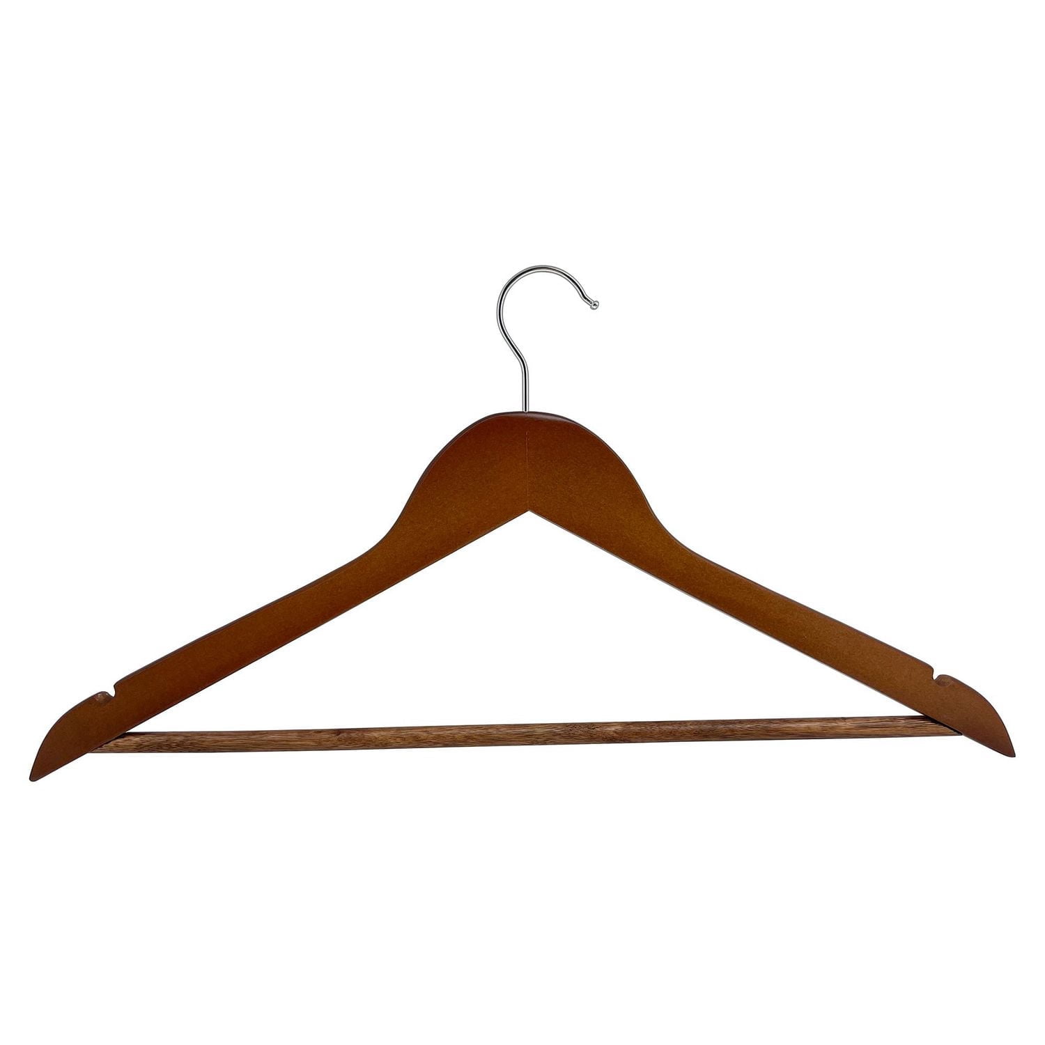 Mainstays, Cintre en bois pour adulte, Couleur Noix, Lot de 5