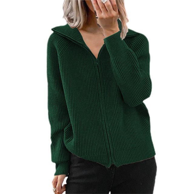 LUXUR Manteau d'Hiver Chaud à Manches Longues pour Femmes Vert 2TG