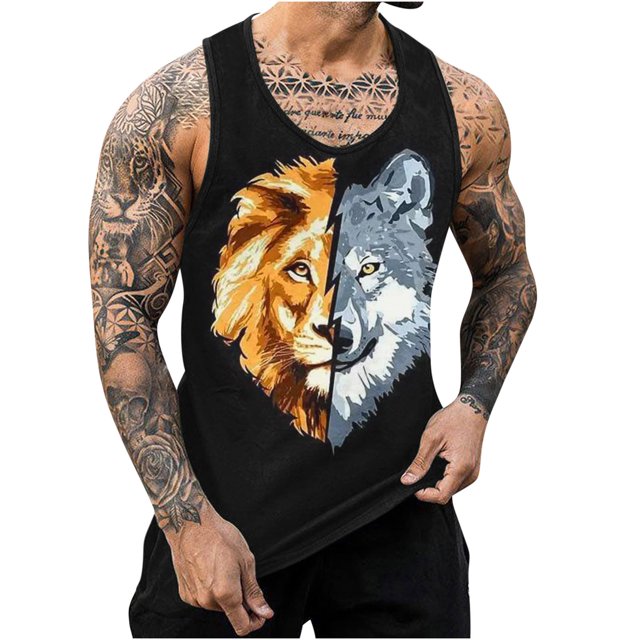 EGNMCR Débardeurs Homme Nouvelle Mode Décontractée Débardeur d'Été pour Homme à Imprimé Floral Camisole Sport à Col Rond