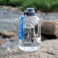 thumbnail image 4 of Bouteille d'Eau Grande Capacité, Bouteille d'Eau à Grand Goulot Étanche avec Indicateur de Temps et Bouchon à Clapet, Convient au Entraînement Physique, à la Randonnée et au Travail, Noire, 2500 ml, 4 of 8