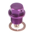 thumbnail image 2 of Magnetic Oil Drain Plug M12x1.25 Aluminum Alloy with Strong Magnet for Engine Oil Pan Transmission Fluid Change Silver Purple Car Modification Performance Auto Parts with Gasket 1.18 inch, 2 of 5