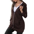 thumbnail image 3 of Innerwin Chandails en Molleton à Capuche Zippés pour Femmes Sweat à Capuche Automne Couleur Unie Chaud Marron Foncé L, 3 of 4