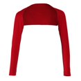 thumbnail image 2 of Womens Solid Open Cropped Elastic Arm Cover Shrug Hijab Red, 2 of 9
