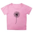 thumbnail image 4 of PMVFHDE Hauts de Sortie pour Fille Enfants Garçons Filles Décontracté Imprimé Pissenlit Col Rond Manches Courtes T-Shirt Graphique Haut,1-Rose,11-12 Ans, 4 of 4