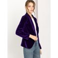 thumbnail image 4 of INSPIRE CHIC Blazer Court en Velours pour Femme à Col Châle, un Bouton, 4 of 6