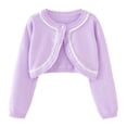 thumbnail image 1 of Besolor Girls Cropped Shrug Cardigan Open Front Long Sleeve Knit Sweaters Button Closure Cover up Tops for Dress, 1 of 7