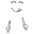 thumbnail image 2 of KITTEHIGM Kitchen Fridge Wall Sticker, Cute Sticker Fridge Happy Delicious Face Kitchen Fridge Wall Refrigerator Vinyl Stickers Cute Home Decor 1 Set Returned Items #09, 2 of 4
