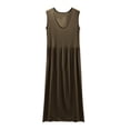 thumbnail image 1 of Tqcoqu Women's Round Neck Solid Color With Chest Cushion Loose And Comfortable Plus Size Home Skirt, 1 of 7