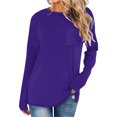 thumbnail image 2 of Yuyuzo T-Shirts à Manches Longues pour Femmes Col Ras du Cou Décontractés Basiques Doux Amples Couleur Unie Hauts d'Automne, 2 of 5