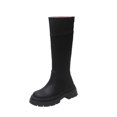 thumbnail image 1 of Bottes à Plateforme Hauteur Genou pour Femmes, Talon Épais, Bout Rond, Antidérapantes, Mode, Bottes d'Hiver en Cuir, 1 of 6