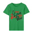 thumbnail image 4 of Pisexur T-shirt de la Saint-Valentin pour Femmes, Imprimé Amour, Manches Courtes, Col Rond, 4 of 5