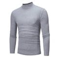 thumbnail image 2 of CEHVOM Chemise de Base Ajustée Extensible Unie à Col Mi-Haut à Manches Longues pour Homme Vente, 2 of 6