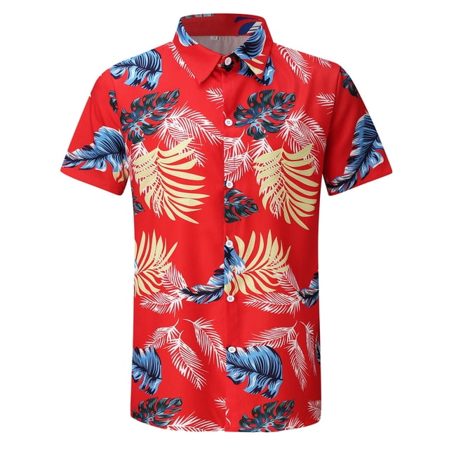 CEHVOM Chemise Hawaïenne à Manches Courtes pour Homme, Chemise de Plage Imprimée d'Été Décontractée à Boutons, Soldes