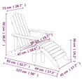 thumbnail image 4 of vidaXL Chaise Adirondack de Jardin avec Repose-Pieds HDPE Blanc, 4 of 5