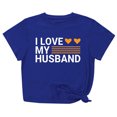 thumbnail image 1 of Penkiiy T-Shirt Femme J'aime Mon Mari Mignon Relation Mariée TP Bleu, 1 of 6