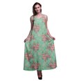 thumbnail image 1 of Bimba Robe Longue Décontractée en Rayonne à Fleurs pour Femme à Bretelles Spaghetti, Maxi Robe d'Été - Très Petit, 1 of 1
