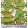 thumbnail image 1 of Soimoi Green Rayon Fabric Geometric Abstract Print Fabric by the Yard 56 Inch Wide, 1 of 3