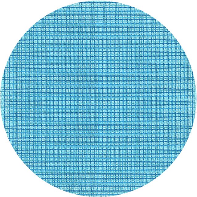 Ahgly Company Machine Washable Indoor Square Transitional Deep Sky Blue Area Rugs, 3' Square