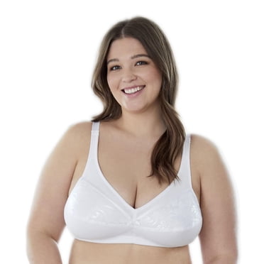 Bestform 9706233 Floral Trim Wireless Cotton Bra with Lightly-Lined Cups