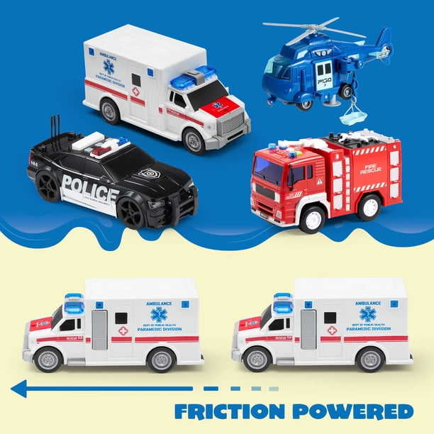 Set De 6 Véhicules En Bois – Mamabrum – Voiture, Ambulance, Pompier, Bateau, Hélico, Bus – Dès 12 Mois