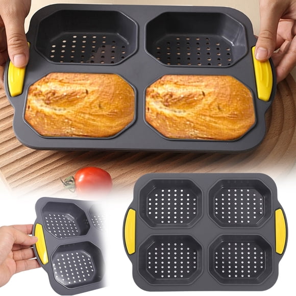 Clearance Hcnuuo Cake Mould Cake Pan Set Of 5 Silicone Pan With Brush Spatula Gloves 9 And 4 Perforated Bread Baking Tray Nonstick French Pans For Oven Bake Mould Toaster Pan For Loaf Hot D