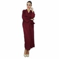 thumbnail image 2 of Bimba Peignoir Long Uni pour Femmes avec Ceinture, Modal Doux en Coton, Enveloppant, Rond, Uni, 2 of 6