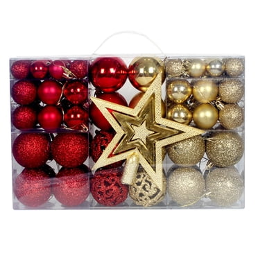 RKSTN Christmas Decorations 101PCS Christmas Ball Ornaments Christmas Tree Decoration Holiday Multiple Styles Ornaments For Christmas Trees Party Ball Decoration Christmas Decor,Christmas Gifts