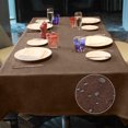 thumbnail image 1 of BALCONY & FALCON Rectangle Tablecloth Fuzzy Linen Water Resistant 55'' x 71'' Outdoor Dining Brown, 1 of 6