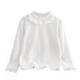 thumbnail image 1 of FAIWAD Girls Cotton Tops Kids Basic Mock Neck Embroidered Long Sleeve Warm Fleece Undershirt 2-12Years, 1 of 3