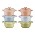 thumbnail image 1 of STAUB Ceramique 6 Piece Ceramic Cocotte Set Macaron, Mixed Colours, 1 of 11