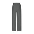 thumbnail image 5 of Summer Clearance! Womens Plus Size Pants,Summer Pants for Womens,Women's Solid Color Cotton Linen Waist Elastic Drawstring With Pocket Pants Long Pants, 5 of 5