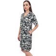 thumbnail image 2 of Bimba Chemise de Nuit Noire à Imprimé Floral pour Femmes Col Cranté - 10, 2 of 6