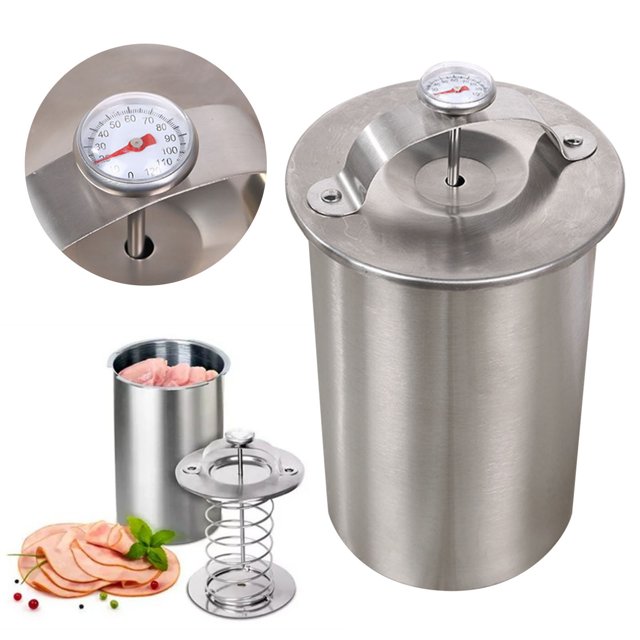 Oleegame 1PC Kitchen Utensils Set Stainless Ham Maker Meat Cooker For Making Homemade Meat With Kitchen Meat Pressure Cookers Boiler Pot Pan Stove Silver