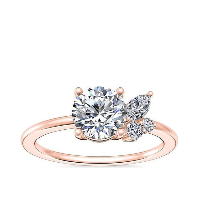 0.70 Ct Round Cut Natural Diamond Unique Solitaire Ring for Anniversary Solid 18K Rose Gold Size 4