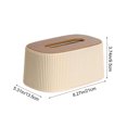 thumbnail image 2 of European-Style Elastic Tissue Box for Home and Office Desktop, Universal Fit, Durable Plastic with Rounded Edges, Modern Vertical Stripe Design(Beige), 2 of 5