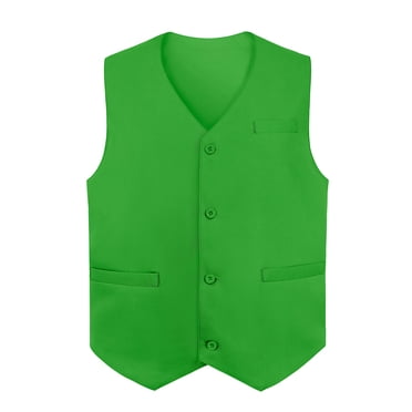 TOPTIE Unisex Uniform Vest for Supermarket, Hospitality & Service Work-Green-US Size L