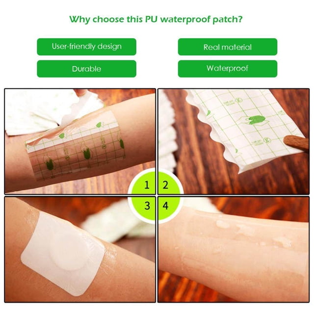 100 Pcs Rubans Adhésifs Transparents Imperméables 10x12cm Rubans pour Bandage Médical