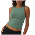 thumbnail image 1 of MIASHUI Womens Tank Tops Trendy Summer Crewneck Sleeveless Casual Basic Top,Green,S, 1 of 6