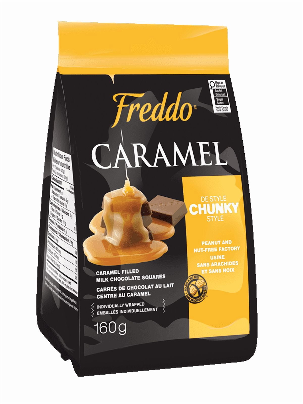 Freddo Chunky Caramel Filled Chocolate Milk Chocolate Squares Peanut-free and Nut-free 160g