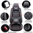 thumbnail image 4 of Maidao Car Seat Covers for FIAT for Linea 2007-2018 5 Seats Leather Waterproof Front Rear Cushion Protector Full Set with Pillow and Headrest Black and White, 4 of 8
