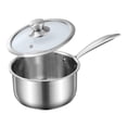 thumbnail image 4 of Luzkey Milk Pot Soup Pot Scratch Resistant Portable Round Cooking Boiling Pot Saucepan with Lid for Teahouse Gravies Reheating Soups 18cm, 4 of 8