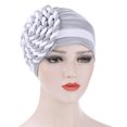 thumbnail image 1 of KIHOUT Beanies Hats Women India Hat Patchwork Braid Muslim Ruffle Chemo Hat Beanie Wrap Cap, 1 of 2