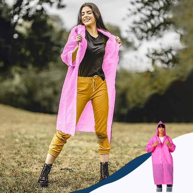 Ensemble d'Imperméables Réutilisables en EVA, Ponchos de Pluie, Manteau de Pluie, Imperméable, Équipement de Pluie pour Hommes et Femmes