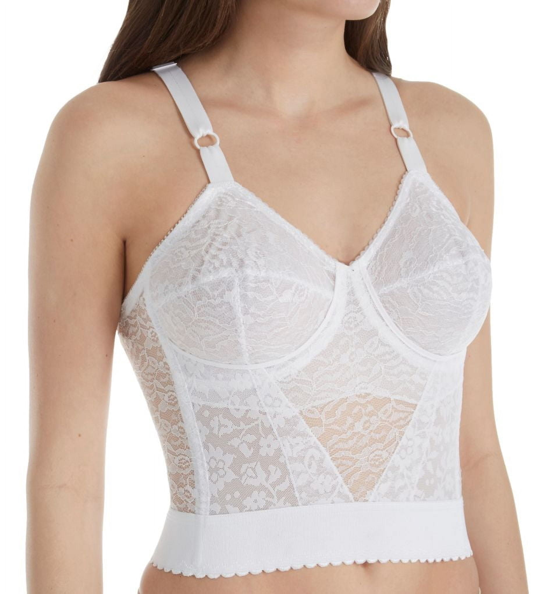 Soutien-gorge Longline Sans Armatures à Bonnets Extensibles en Lacette pour Femme Rago 2202 (Blanc 34B)