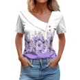 thumbnail image 2 of SDNall Chemise à Manches Courtes Imprimée pour Femmes Printemps/été, T-shirt Décontracté à Boutons Imprimé, 2 of 9
